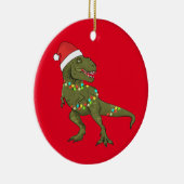 Weihnachten Weihnachten Weihnachten T-Rex Dinosaur Keramik Ornament (Rechts)