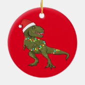 Weihnachten Weihnachten Weihnachten T-Rex Dinosaur Keramik Ornament (Hinten)