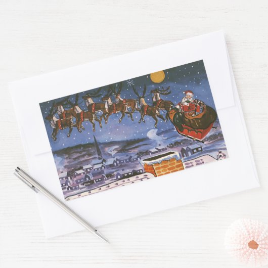 Weihnachten Weihnachten Weihnachten Weihnachten We Rechteckiger Aufkleber (Umschlag)