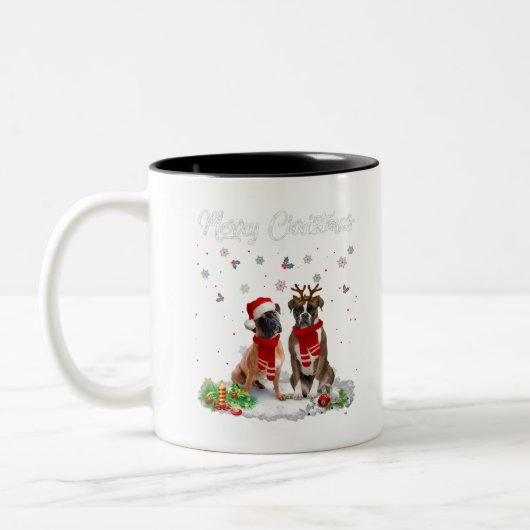 Weihnachten Weihnachten Weihnachten Weihnachtsmann Zweifarbige Tasse (Links)