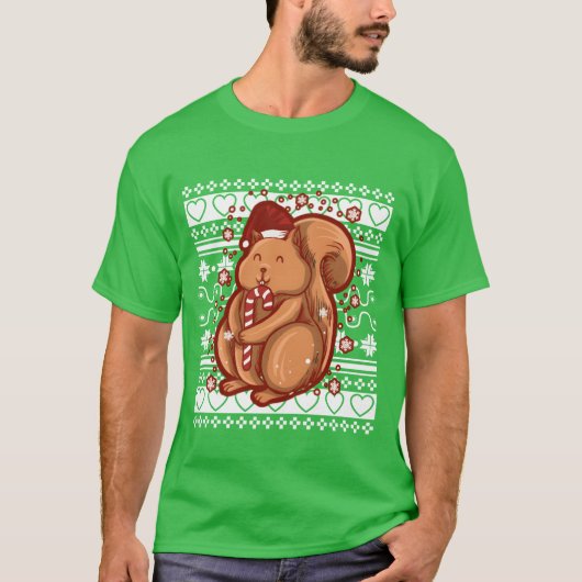 Weihnachten Weihnachten Weihnachts-Eichhörnchenfam T-Shirt (Vorderseite)