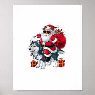 Weihnachten Weihnachten Weihnachts-Reiten Husky Do Poster