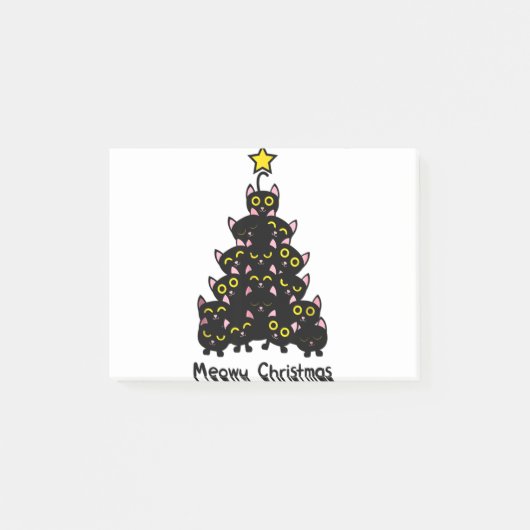 Weihnachten Weihnachten Weihnachtsbaum Schwarze Ka Post-it Klebezettel (Vorderseite)