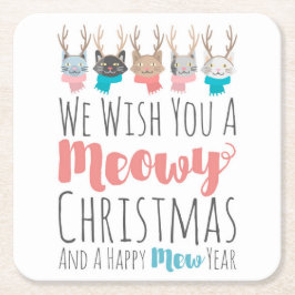 Weihnachten Weihnachten Weihnachtskatzen im Antler Rechteckiger Pappuntersetzer