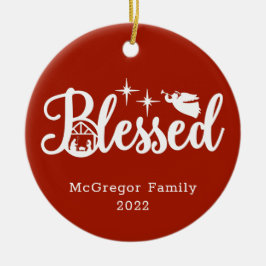 Weihnachten Weihnachten Weihnachtskrippe Gesegnet  Keramik Ornament