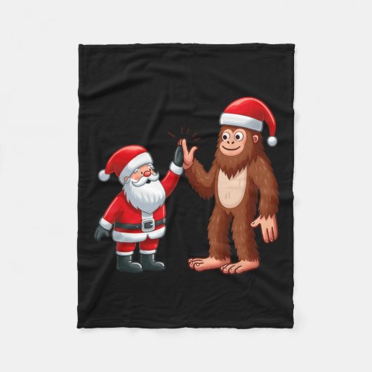 Weihnachten Weihnachten Weihnachtsmann Bigfoot Hoc Fleecedecke (Vorderseite)