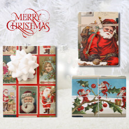 Weihnachten Weihnachten Weihnachtsmann Elfen Vikto Geschenkpapier Set