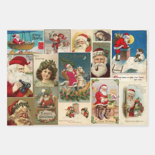 Weihnachten Weihnachten Weihnachtsmann Elfen Vikto Geschenkpapier Set (Vorderseite 2)