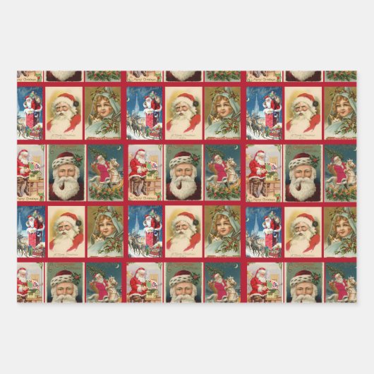 Weihnachten Weihnachten Weihnachtsmann Elfen Vikto Geschenkpapier Set (Vorderseite)