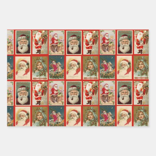 Weihnachten Weihnachten Weihnachtsmann Elfen Vikto Geschenkpapier Set (Vorderseite)