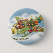 Weihnachten, Weihnachten, Weihnachtsmann fliegen e Button (Vorderseite)