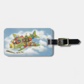 Weihnachten, Weihnachten, Weihnachtsmann fliegen e Gepäckanhänger (Vorderseite horizontal)