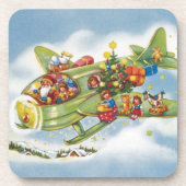 Weihnachten, Weihnachten, Weihnachtsmann fliegen e Getränkeuntersetzer (Vorderseite)
