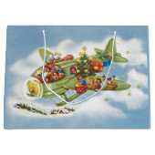 Weihnachten, Weihnachten, Weihnachtsmann fliegen e Große Geschenktüte (Vorderseite)