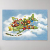 Weihnachten, Weihnachten, Weihnachtsmann fliegen e Poster (Vorne)