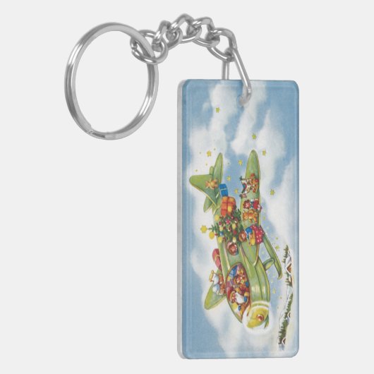 Weihnachten, Weihnachten, Weihnachtsmann fliegen e Schlüsselanhänger (Vorderseite links)