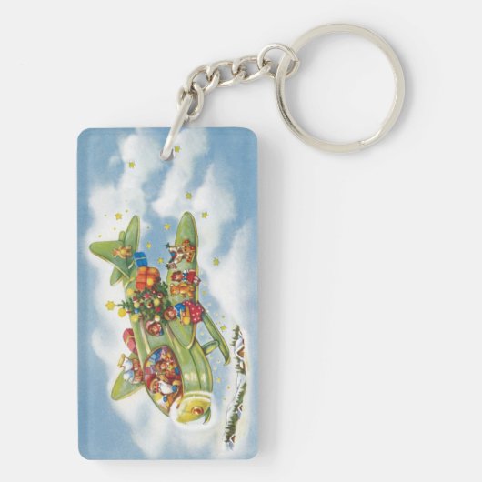 Weihnachten, Weihnachten, Weihnachtsmann fliegen e Schlüsselanhänger (Rückseite)
