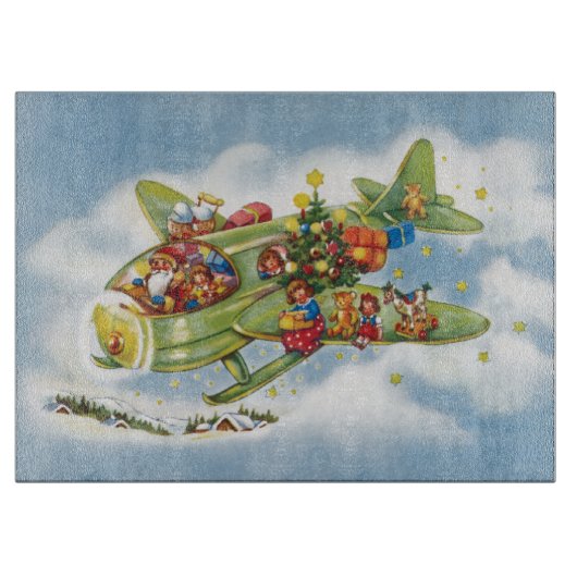 Weihnachten, Weihnachten, Weihnachtsmann fliegen e Schneidebrett (Vorderseite)