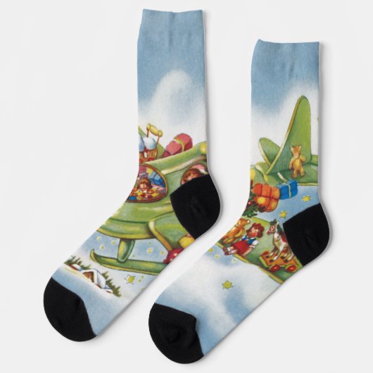 Weihnachten, Weihnachten, Weihnachtsmann fliegen e Socken (Linkes Detail)