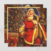 Weihnachten Weihnachten Weihnachtsmann glückliche Einladung (Vorne/Hinten)