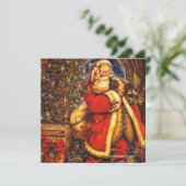 Weihnachten Weihnachten Weihnachtsmann glückliche Einladung (Stehend Vorderseite)