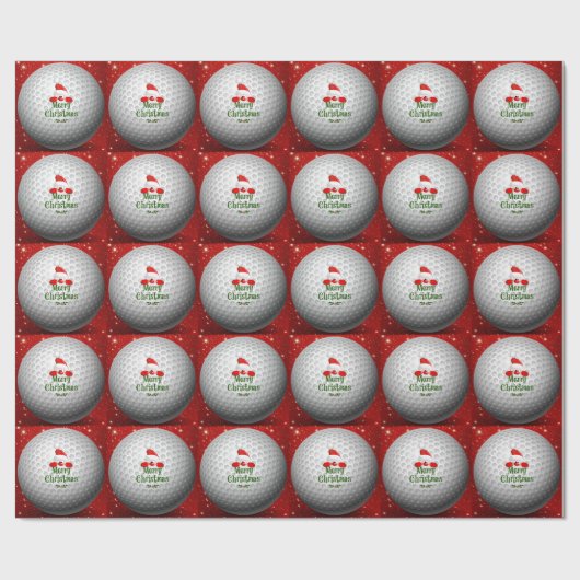Weihnachten Weihnachten Weihnachtsmann Golf Ball Geschenkpapier (Flach)