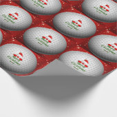 Weihnachten Weihnachten Weihnachtsmann Golf Ball Geschenkpapier (Ecke)