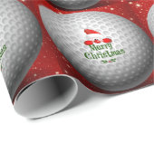 Weihnachten Weihnachten Weihnachtsmann Golf Ball Geschenkpapier (Rolleneckpunkt)