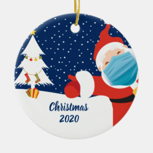 Weihnachten Weihnachten Weihnachtsmann im Gesicht  Keramik Ornament