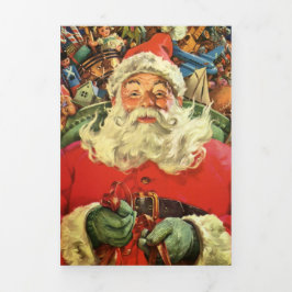 Weihnachten Weihnachten Weihnachtsmann im Roten Me Dreifach Gefaltete Urlaubskarte