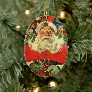 Weihnachten Weihnachten Weihnachtsmann im Roten Me Keramik Ornament