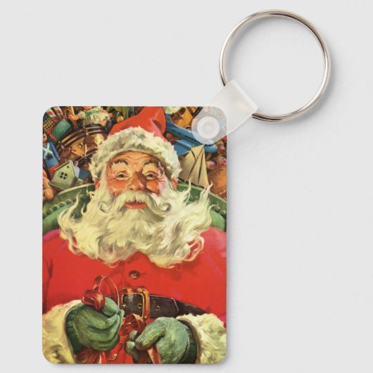 Weihnachten Weihnachten Weihnachtsmann im Roten Me Schlüsselanhänger (Rückseite)