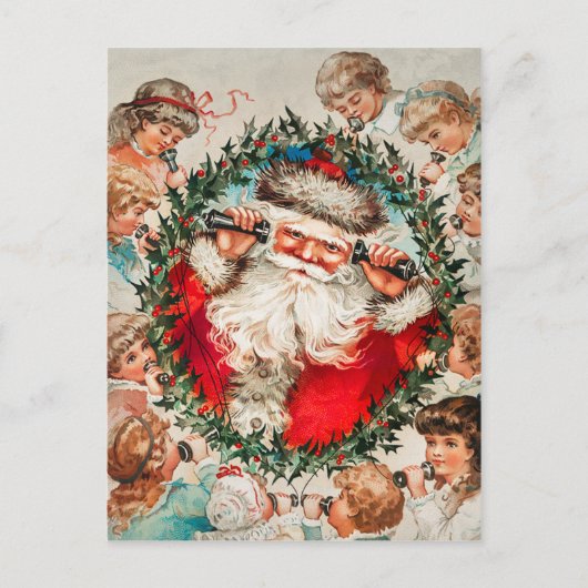 Weihnachten Weihnachten Weihnachtsmann Kinder Postkarte (Vorderseite)