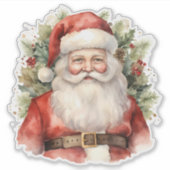 Weihnachten Weihnachten Weihnachtsmann Lächeln Aufkleber (Vorderseite)