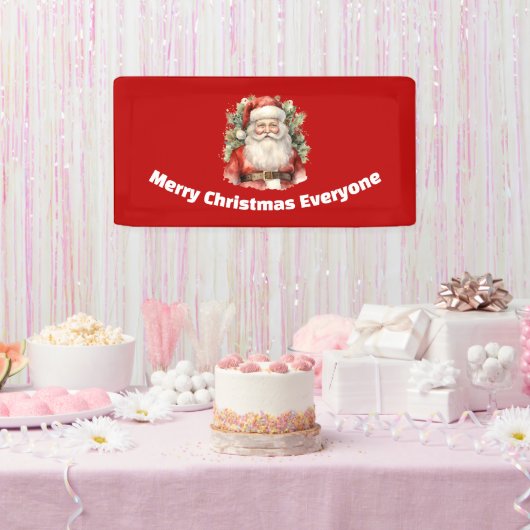 Weihnachten Weihnachten Weihnachtsmann Lächeln Banner (Party)