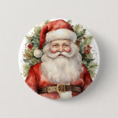 Weihnachten Weihnachten Weihnachtsmann Lächeln Button (Vorderseite)