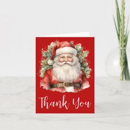 Weihnachten Weihnachten Weihnachtsmann Lächeln Dankeskarte