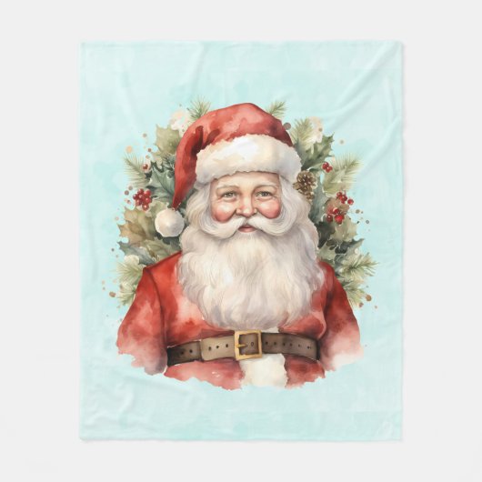 Weihnachten Weihnachten Weihnachtsmann Lächeln Fleecedecke (Vorderseite)