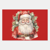 Weihnachten Weihnachten Weihnachtsmann Lächeln Geschenkpapier Set (Vorderseite)