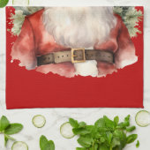 Weihnachten Weihnachten Weihnachtsmann Lächeln Geschirrtuch (Gefaltet)