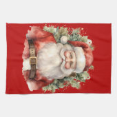 Weihnachten Weihnachten Weihnachtsmann Lächeln Geschirrtuch (Horizontal)