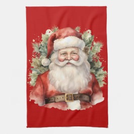 Weihnachten Weihnachten Weihnachtsmann Lächeln Geschirrtuch