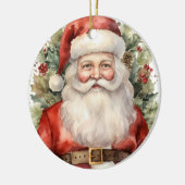 Weihnachten Weihnachten Weihnachtsmann Lächeln Keramik Ornament (Links)