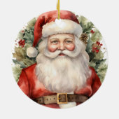 Weihnachten Weihnachten Weihnachtsmann Lächeln Keramik Ornament (Hinten)