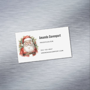 Weihnachten Weihnachten Weihnachtsmann Lächeln Magnetische Visitenkarte