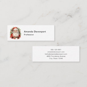 Weihnachten Weihnachten Weihnachtsmann Lächeln Mini Visitenkarte