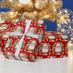 Weihnachten Weihnachten Weihnachtsmann Lächeln Mus Geschenkpapier