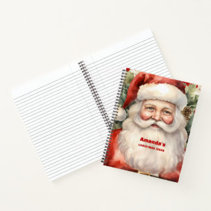 Weihnachten Weihnachten Weihnachtsmann Lächeln Notizblock