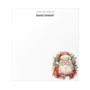 Weihnachten Weihnachten Weihnachtsmann Lächeln Notizblock