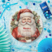 Weihnachten Weihnachten Weihnachtsmann Lächeln Pappteller (Party)